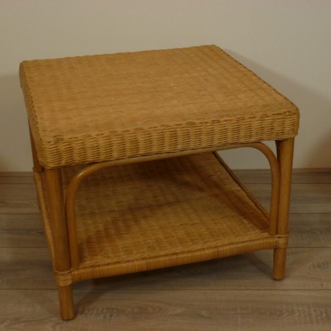 Palermo 60x60 cm Honingkleur Rieten Tafel Rotan
