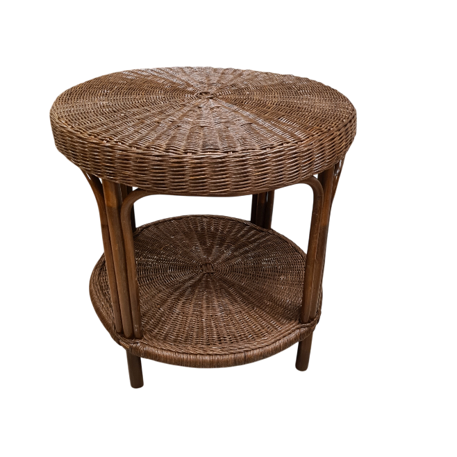 Palermo 60 cm Rond Brown Rotan Bijzettafel