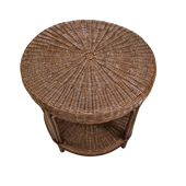 Palermo 60 cm Rond Brown Rotan Bijzettafel