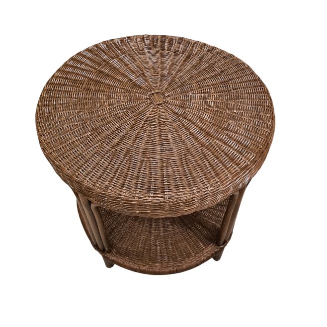 Palermo 60 cm Rond Brown Rotan Bijzettafel