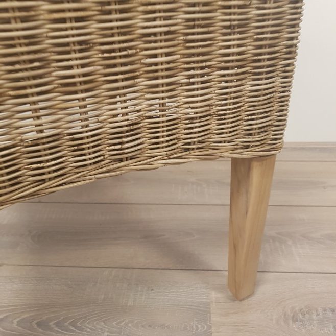 Rieten Eetkamerstoelen LASIO Grijs Rotan Incl Kussen