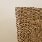 Rieten Eetkamerstoelen LASIO Grijs Rotan Incl Kussen