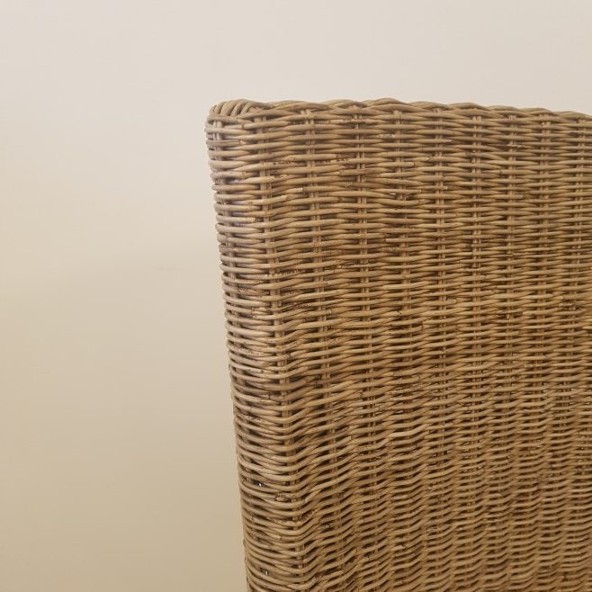 Rieten Eetkamerstoelen LASIO Grijs Rotan Incl Kussen