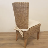 Rieten Eetkamerstoelen LASIO Grijs Rotan Incl Kussen