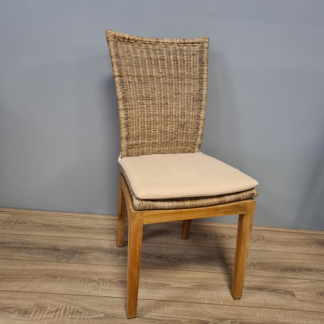 Roma Rotan Teak Eetkamerstoelen Grijs
