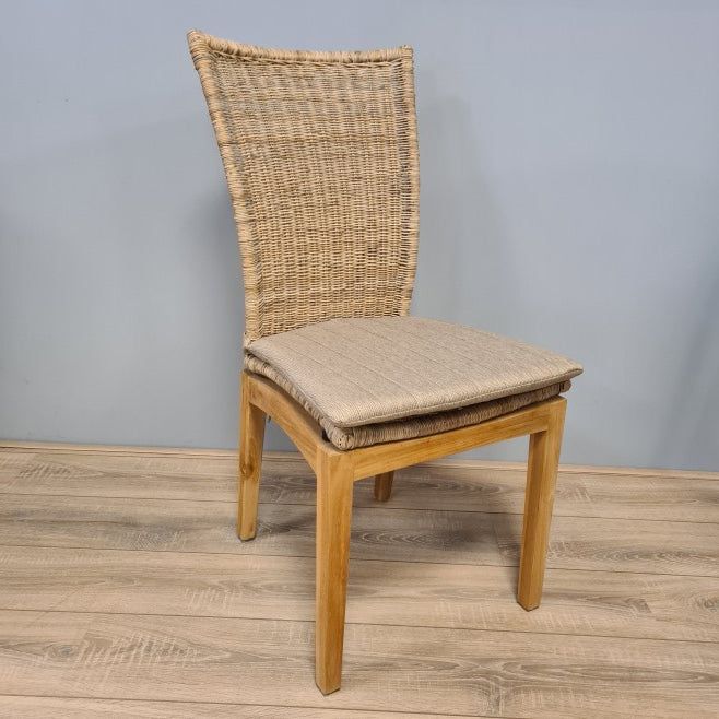 Roma Rotan Teak Eetkamerstoelen Grijs