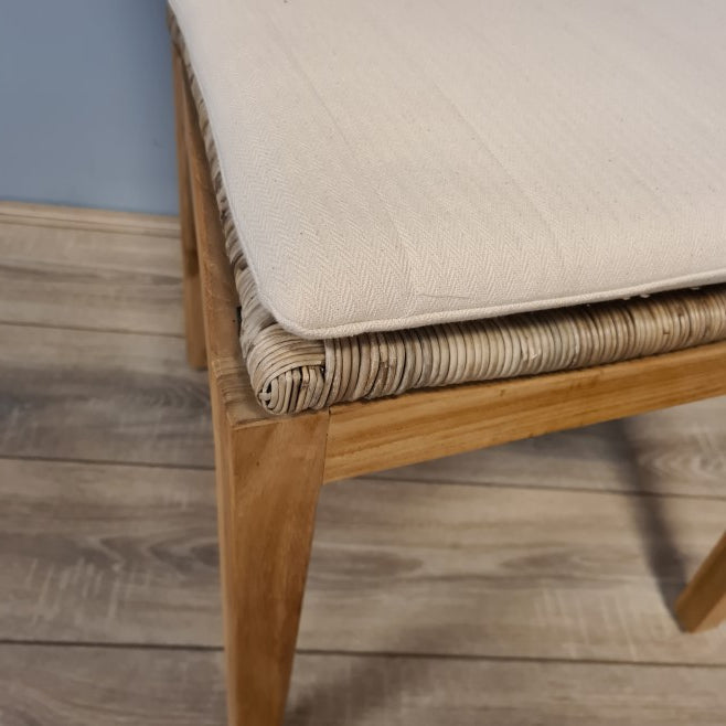 Roma Rotan Teak Eetkamerstoelen Grijs