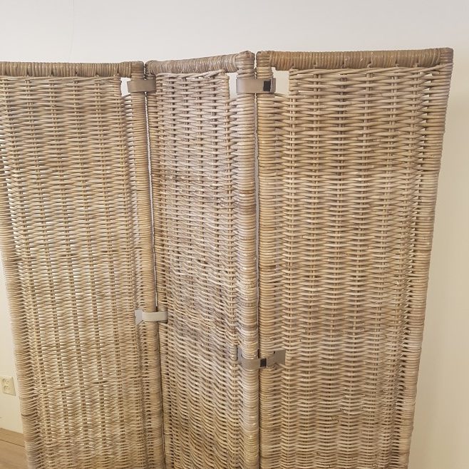 Rieten Kamerscherm Grijs Rotan