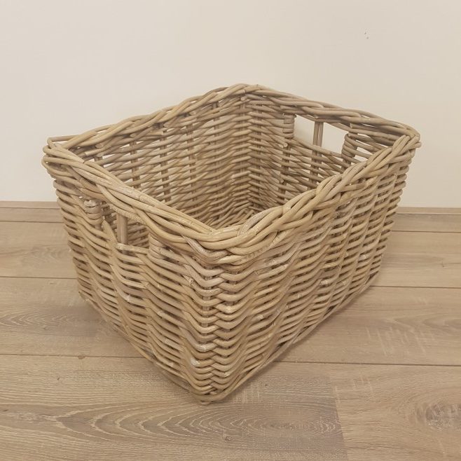 Rotan Kastmanden Kubu Grey Riet 50 x 42 x 30 cm