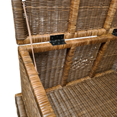 Rieten Kisten Rotan Bruin met Deksel