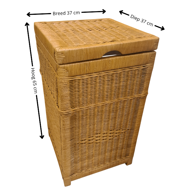 Wasmand Rotan Honing 37x37cm Vierkant