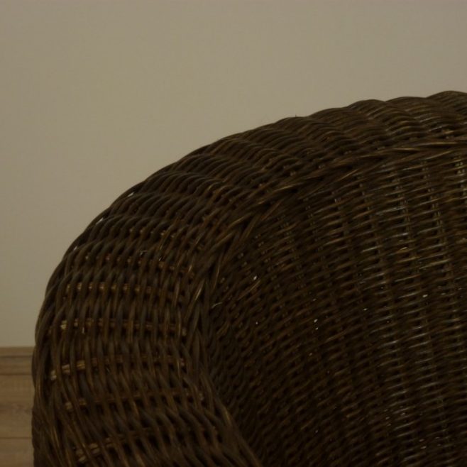 Rio DarkBrown Detail Rieten Stoelen Rotan Fauteuil