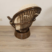 Rotan Draaistoel Manou Met Vering DarkBrown