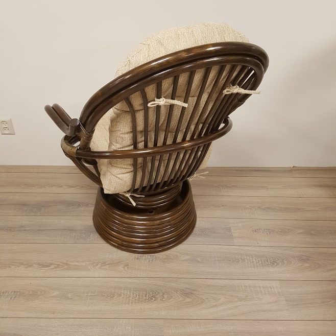 Rotan Draaistoel Manou Met Vering DarkBrown
