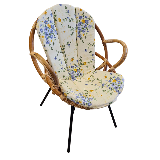 Retro Rotan Kuipje met of Zonder Kussen