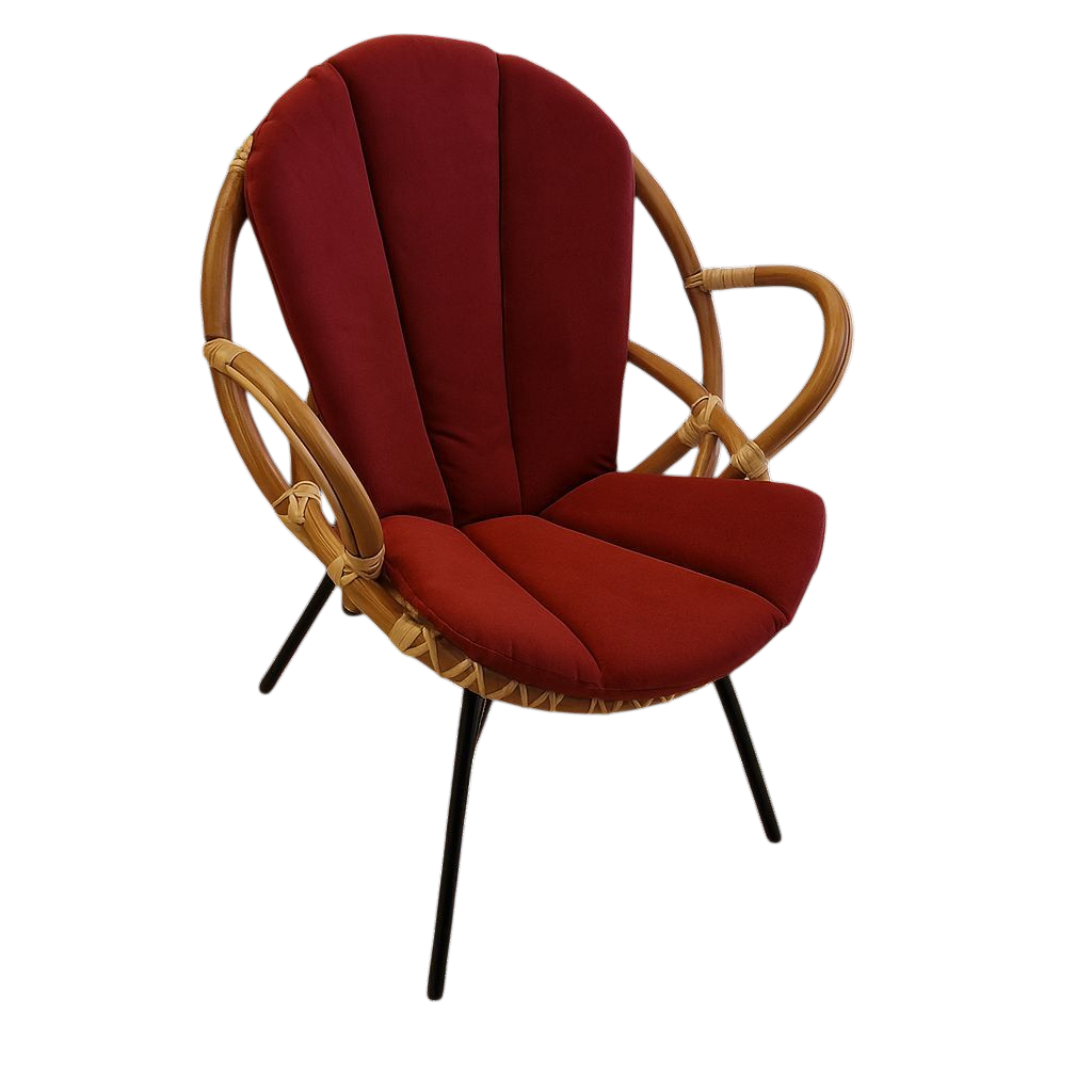 Retro Rotan Kuipje met of Zonder Kussen