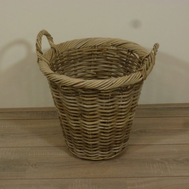 Rotan Manden Rond Grijs Kubu Grey Set