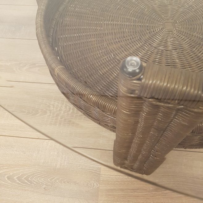 Rotan Salontafel Donker bruin rieten tafel 90 of 100 cm rond