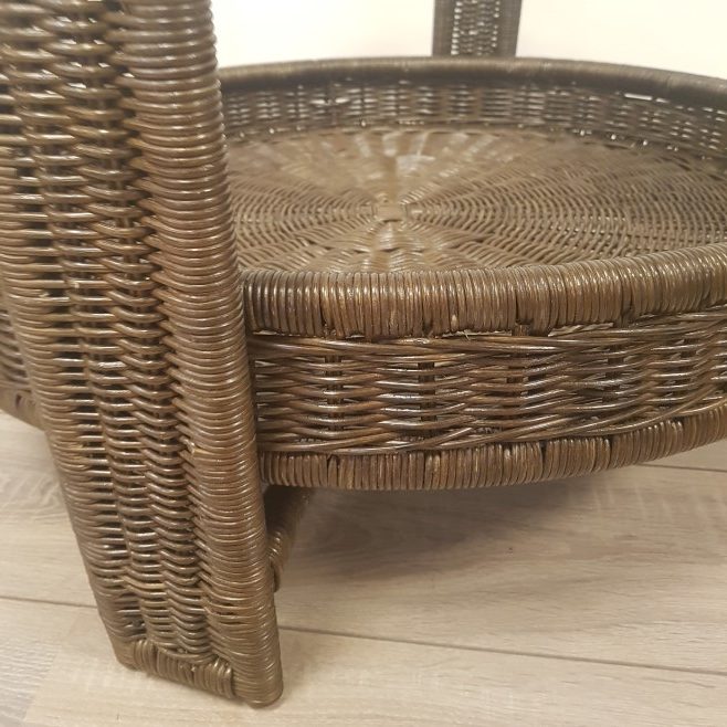Rotan Salontafel Donker bruin rieten tafel 90 of 100 cm rond