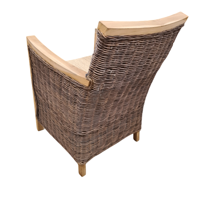 Boston Teak/Pullut Grey Stoel Rotan Grijs met Kussen