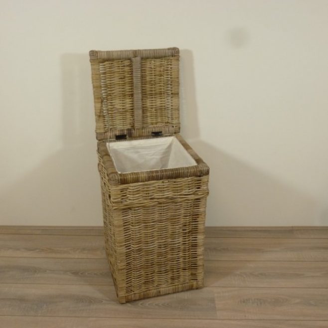Rotan Wasmand Rieten Wasmanden Waskoffer Riet Rotanspeciaalzaak Hilversum Rotanspecialist Rotan Manden Rieten Mand Rotan Wasmand Kubu Grey Met Voering Vierkant