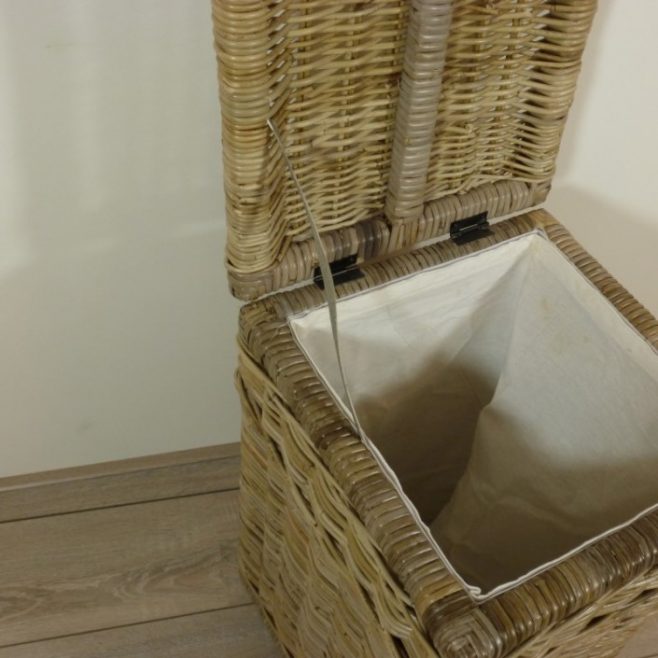 Rotan Wasmand Kubu Grey Met Voering Vierkant