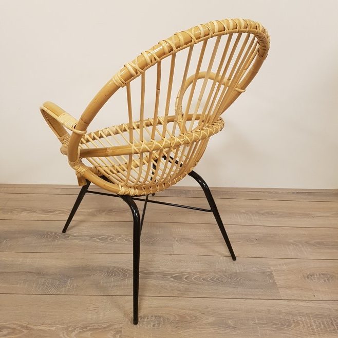 Retro Rotan Kuipje met of Zonder Kussen