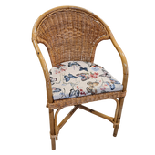 Zitkussens Half Rond 4cm Dik Rotan Stoelen Kussens 45x44 cm