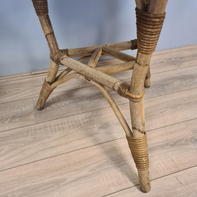 Tuintafel Rond Grijs Rotan Kunststof Blad Werzalit Old Pine