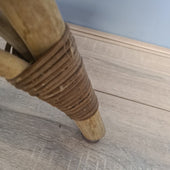 Tuintafel Rond Grijs Rotan Kunststof Blad Werzalit Old Pine