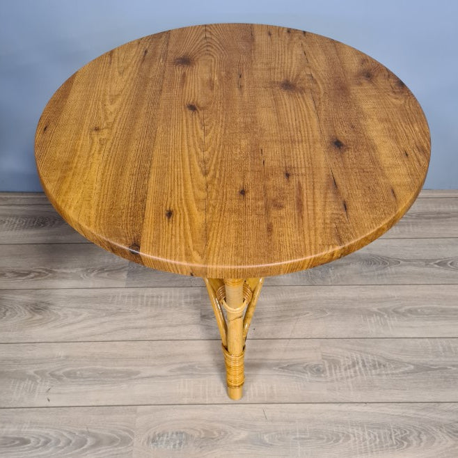Tafel Rond Rotan Driepoot Old Pine Werzalit Blad