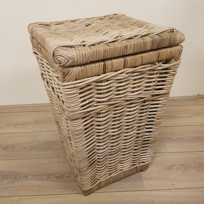 40x40cm Taps Rieten Wasmand Kubu Grey Rotan