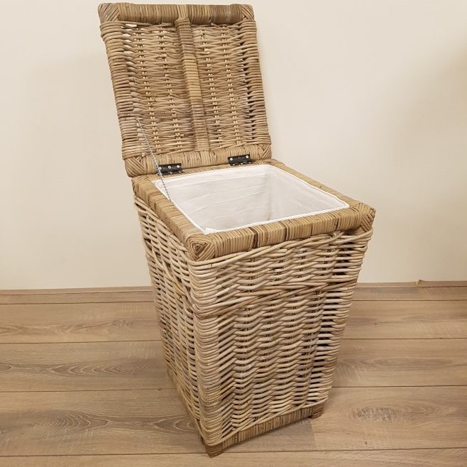 40x40cm Taps Rieten Wasmand Kubu Grey Rotan