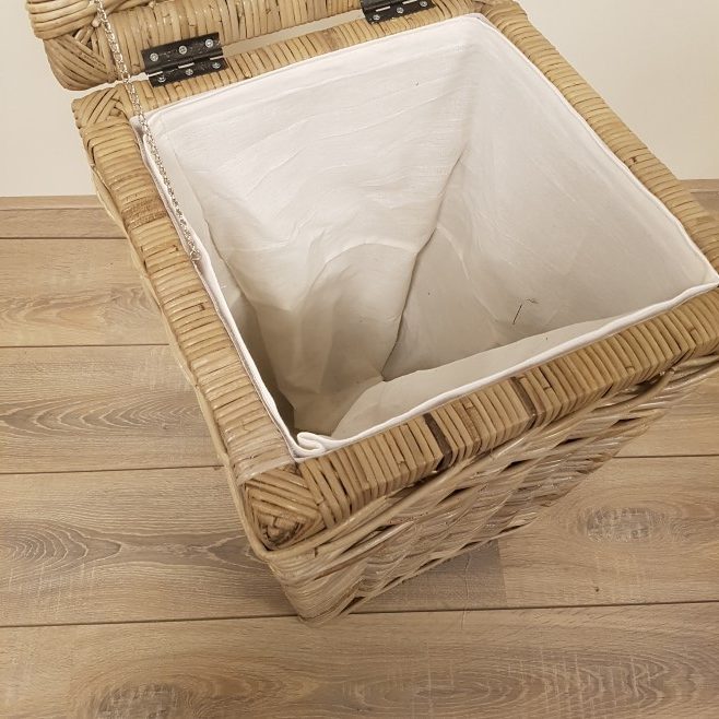40x40cm Taps Rieten Wasmand Kubu Grey Rotan