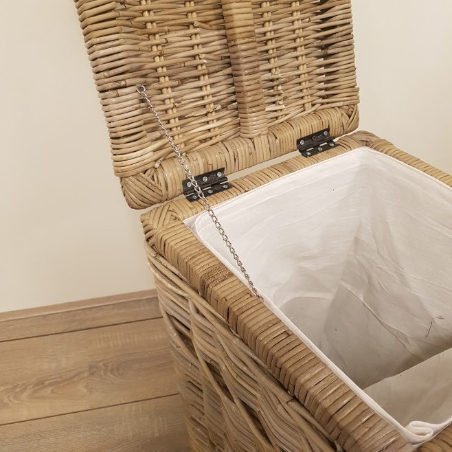 40x40cm Taps Rieten Wasmand Kubu Grey Rotan
