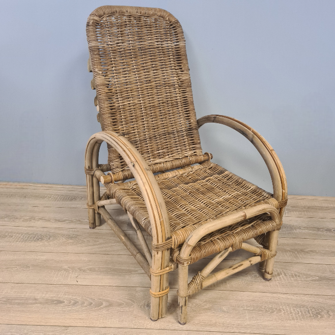 Verstelbare Rotan Ligstoelen Grijs
