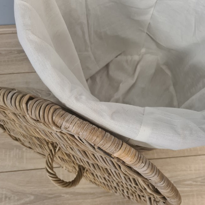 Rieten Wasmand Rond 55 cm Grijs Rotan