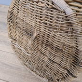 Rieten Wasmand Rond 50 cm Grijs Rotan Hoog