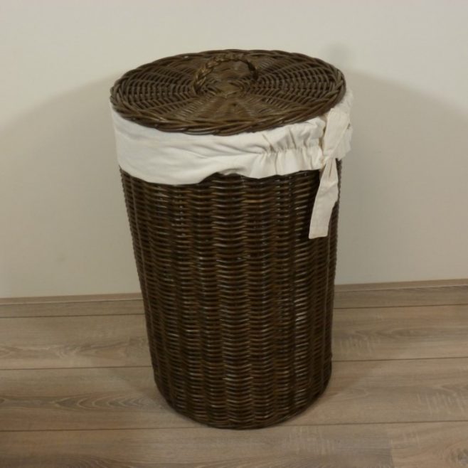 Rotan Wasmand Rieten Wasmanden Waskoffer Riet Rotanspeciaalzaak Hilversum Rotanspecialist Rotan Manden Rieten Mand Rotan Wasmand Wasmanden Rond Pitriet DarkBrown
