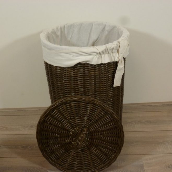 Rotan Wasmand Rieten Wasmanden Waskoffer Riet Rotanspeciaalzaak Hilversum Rotanspecialist Rotan Manden Rieten Mand Rotan Wasmand Wasmanden Rond Pitriet DarkBrown