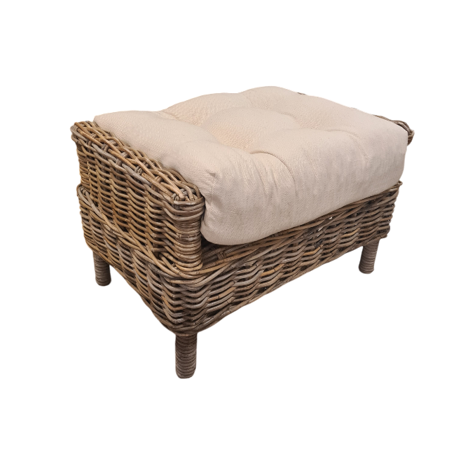 Florida Voetenbank Kubu Grey Rotan Hocker
